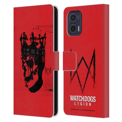 Watch Dogs Legion Street Art Ded Sec Skull Leather Book Wallet Case Cover For Motorola Moto G73 5G