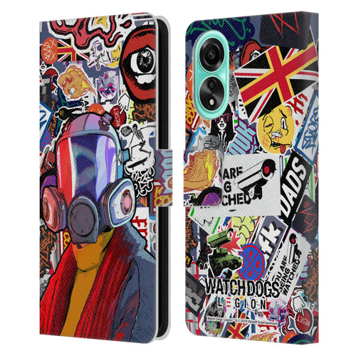 Watch Dogs Legion Street Art Granny Stickerbomb Leather Book Wallet Case Cover For OPPO A78 5G
