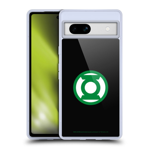 Green Lantern DC Comics Logos Black Soft Gel Case for Google Pixel 7a