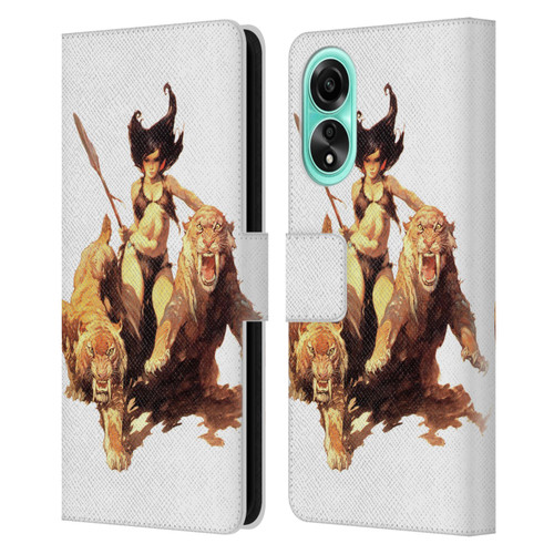 Frank Frazetta Fantasy The Huntress Leather Book Wallet Case Cover For OPPO A78 4G