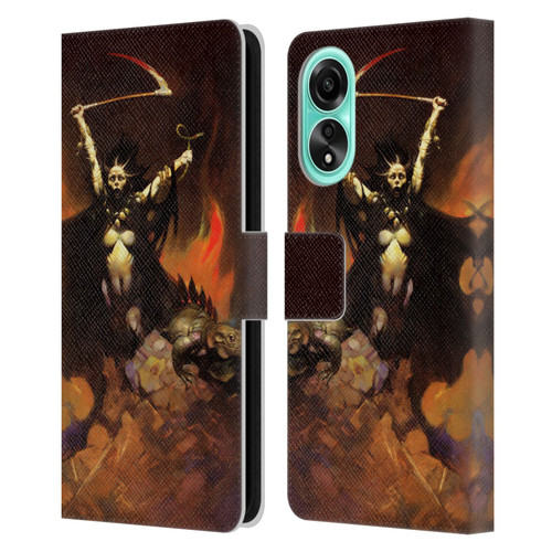 Frank Frazetta Fantasy Woman With A Scythe Leather Book Wallet Case Cover For OPPO A78 4G