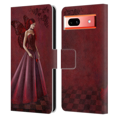 Rachel Anderson Fairies Queen Of Hearts Leather Book Wallet Case Cover For Google Pixel 7a