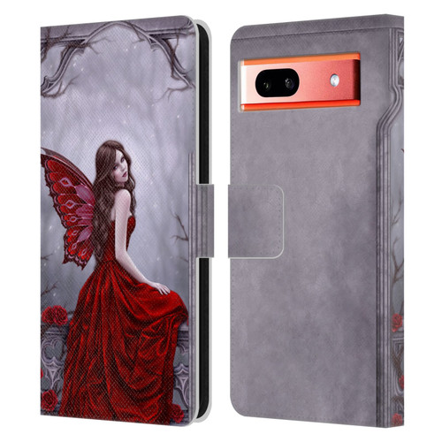 Rachel Anderson Fairies Winter Rose Leather Book Wallet Case Cover For Google Pixel 7a