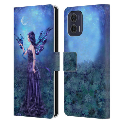 Rachel Anderson Fairies Iridescent Leather Book Wallet Case Cover For Motorola Moto G73 5G