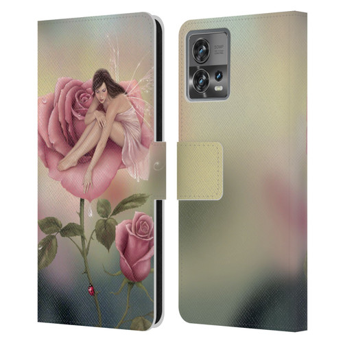Rachel Anderson Pixies Rose Leather Book Wallet Case Cover For Motorola Moto Edge 30 Fusion