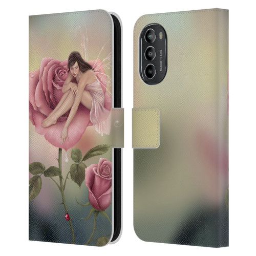 Rachel Anderson Pixies Rose Leather Book Wallet Case Cover For Motorola Moto G82 5G