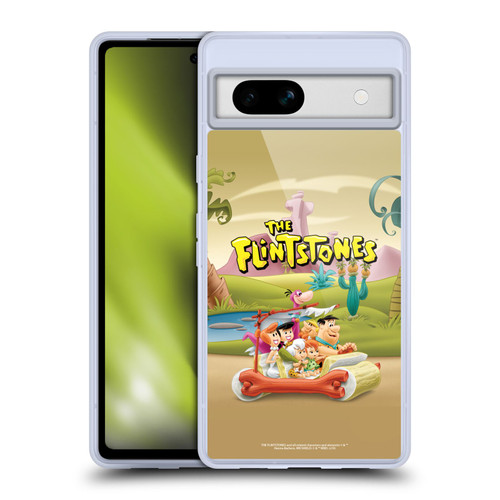 The Flintstones Characters Stone Car Soft Gel Case for Google Pixel 7a