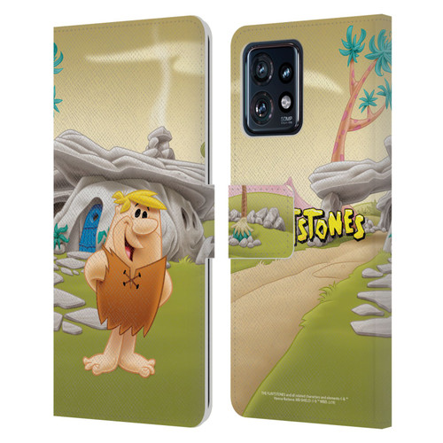 The Flintstones Characters Barney Rubble Leather Book Wallet Case Cover For Motorola Moto Edge 40 Pro