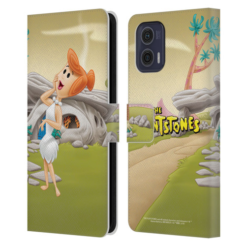 The Flintstones Characters Wilma Flintstones Leather Book Wallet Case Cover For Motorola Moto G73 5G