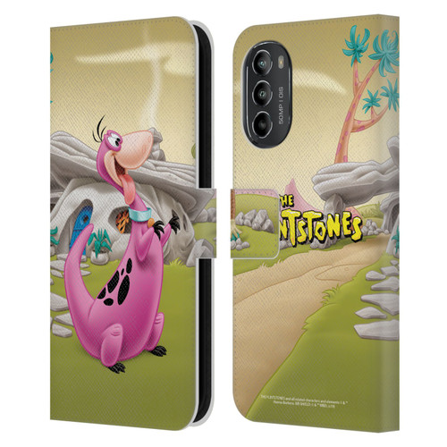 The Flintstones Characters Dino Leather Book Wallet Case Cover For Motorola Moto G82 5G