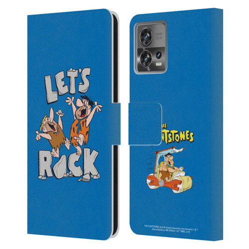 The Flintstones Graphics Fred And Barney Leather Book Wallet Case Cover For Motorola Moto Edge 30 Fusion