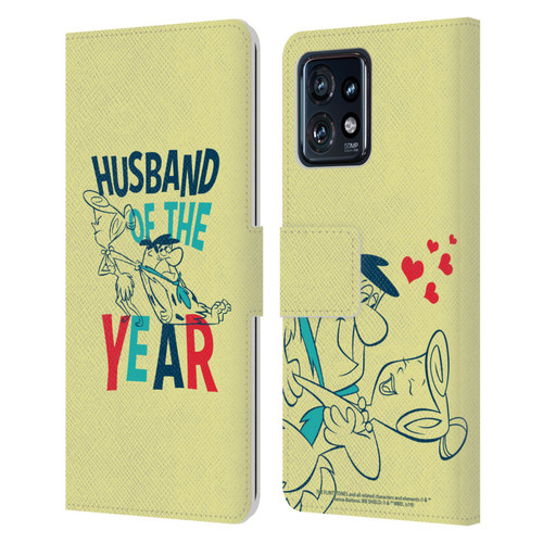 The Flintstones Graphics Husband Of The Year Leather Book Wallet Case Cover For Motorola Moto Edge 40 Pro