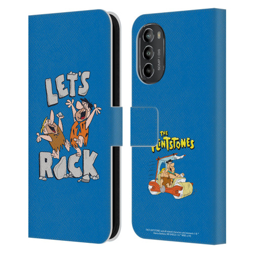 The Flintstones Graphics Fred And Barney Leather Book Wallet Case Cover For Motorola Moto G82 5G