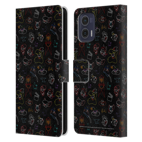 Animaniacs Graphics Pattern Leather Book Wallet Case Cover For Motorola Moto G73 5G