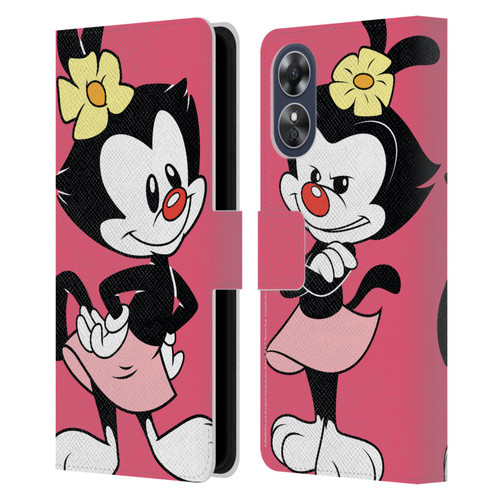 Animaniacs Graphics Dot Leather Book Wallet Case Cover For OPPO A17