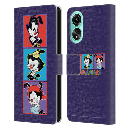 Animaniacs Graphics Tiles Leather Book Wallet Case Cover For OPPO A78 4G