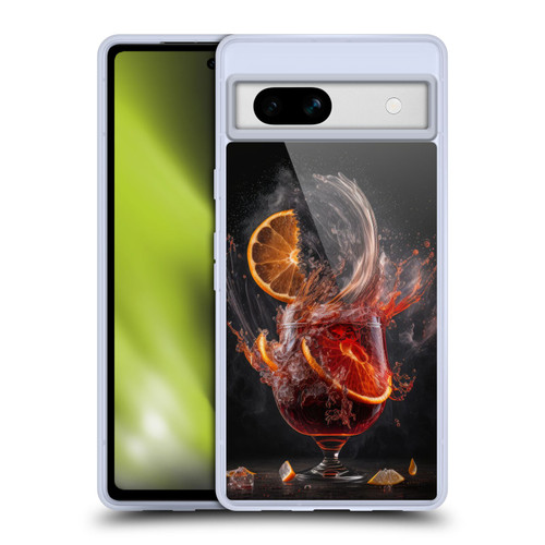 Spacescapes Cocktails Gin Explosion, Negroni Soft Gel Case for Google Pixel 7a
