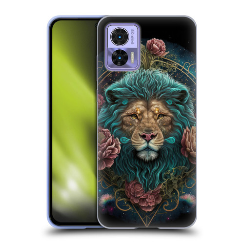 Spacescapes Floral Lions Aqua Mane Soft Gel Case for Motorola Edge 30 Neo 5G