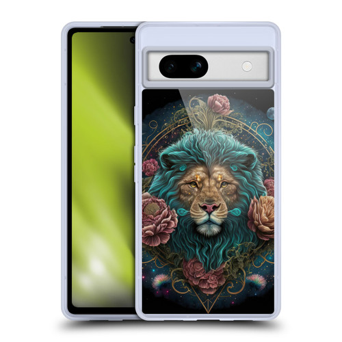 Spacescapes Floral Lions Aqua Mane Soft Gel Case for Google Pixel 7a