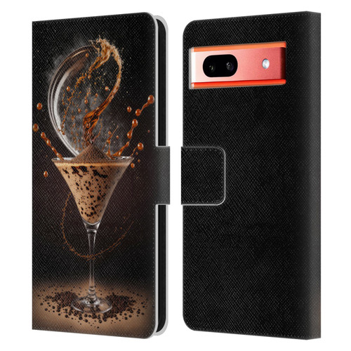 Spacescapes Cocktails Contemporary, Espresso Martini Leather Book Wallet Case Cover For Google Pixel 7a
