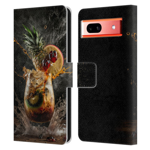 Spacescapes Cocktails Exploding Mai Tai Leather Book Wallet Case Cover For Google Pixel 7a