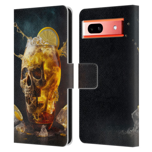 Spacescapes Cocktails Long Island Ice Tea Leather Book Wallet Case Cover For Google Pixel 7a