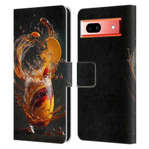 Spacescapes Cocktails Modern Twist, Hurricane Leather Book Wallet Case Cover For Google Pixel 7a