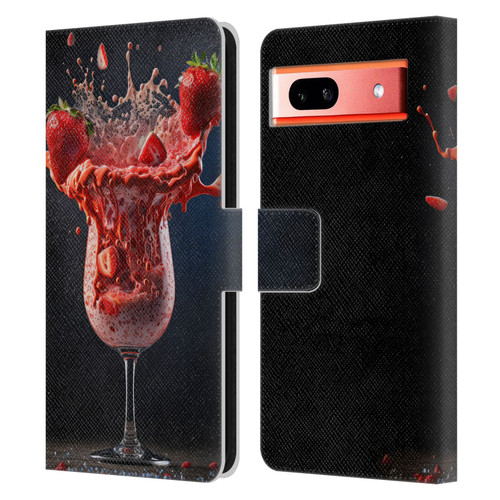 Spacescapes Cocktails Strawberry Infusion Daiquiri Leather Book Wallet Case Cover For Google Pixel 7a