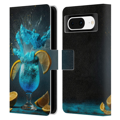 Spacescapes Cocktails Blue Lagoon Explosion Leather Book Wallet Case Cover For Google Pixel 8