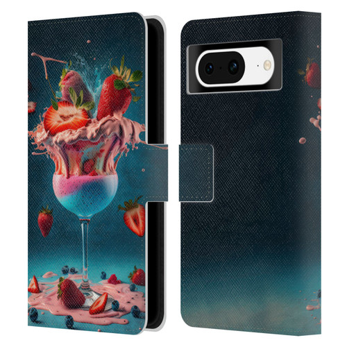Spacescapes Cocktails Frozen Strawberry Daiquiri Leather Book Wallet Case Cover For Google Pixel 8