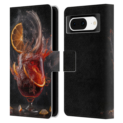 Spacescapes Cocktails Gin Explosion, Negroni Leather Book Wallet Case Cover For Google Pixel 8