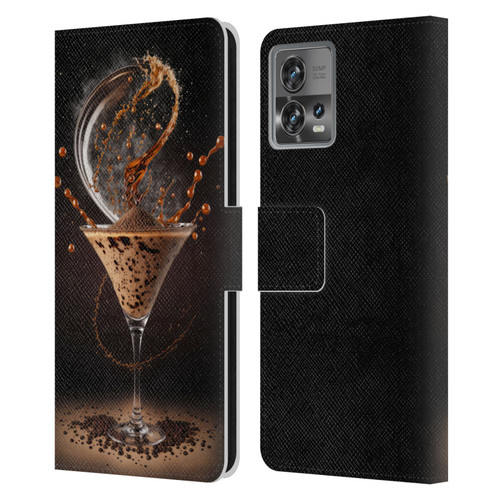 Spacescapes Cocktails Contemporary, Espresso Martini Leather Book Wallet Case Cover For Motorola Moto Edge 30 Fusion