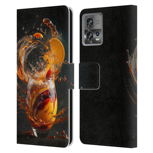 Spacescapes Cocktails Modern Twist, Hurricane Leather Book Wallet Case Cover For Motorola Moto Edge 30 Fusion