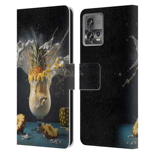 Spacescapes Cocktails Piña Colada Pop Leather Book Wallet Case Cover For Motorola Moto Edge 30 Fusion