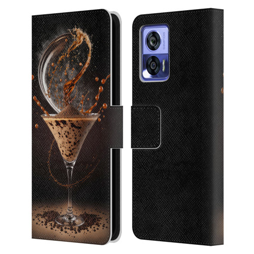 Spacescapes Cocktails Contemporary, Espresso Martini Leather Book Wallet Case Cover For Motorola Edge 30 Neo 5G