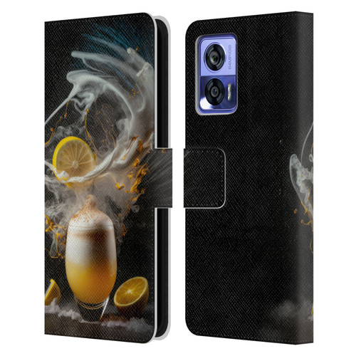 Spacescapes Cocktails Explosive Elixir, Whisky Sour Leather Book Wallet Case Cover For Motorola Edge 30 Neo 5G