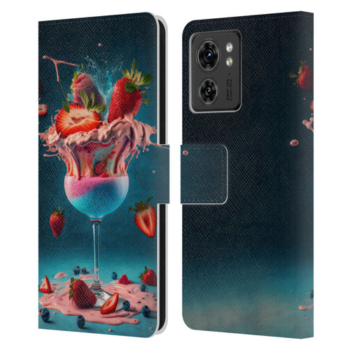 Spacescapes Cocktails Frozen Strawberry Daiquiri Leather Book Wallet Case Cover For Motorola Moto Edge 40