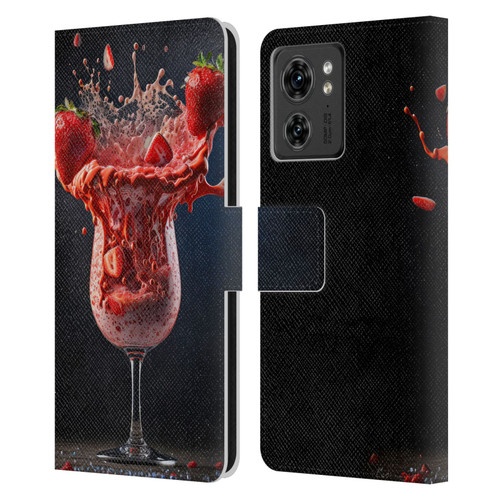 Spacescapes Cocktails Strawberry Infusion Daiquiri Leather Book Wallet Case Cover For Motorola Moto Edge 40