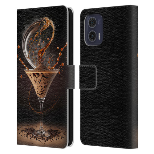Spacescapes Cocktails Contemporary, Espresso Martini Leather Book Wallet Case Cover For Motorola Moto G73 5G