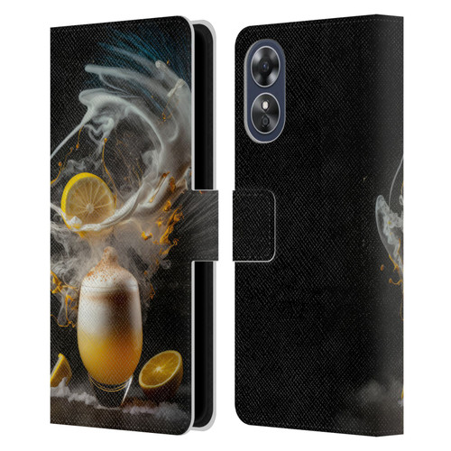 Spacescapes Cocktails Explosive Elixir, Whisky Sour Leather Book Wallet Case Cover For OPPO A17