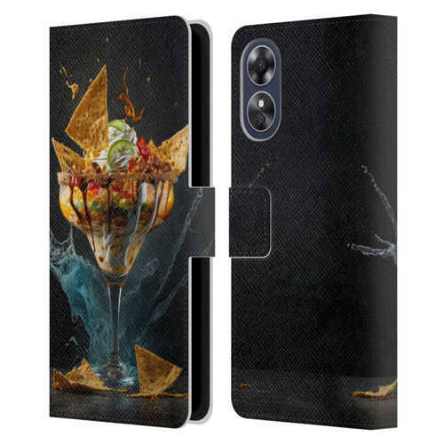 Spacescapes Cocktails Nacho Martini Leather Book Wallet Case Cover For OPPO A17