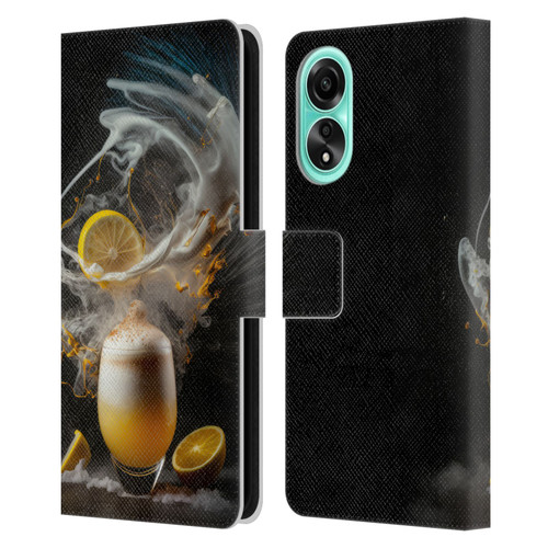 Spacescapes Cocktails Explosive Elixir, Whisky Sour Leather Book Wallet Case Cover For OPPO A78 4G