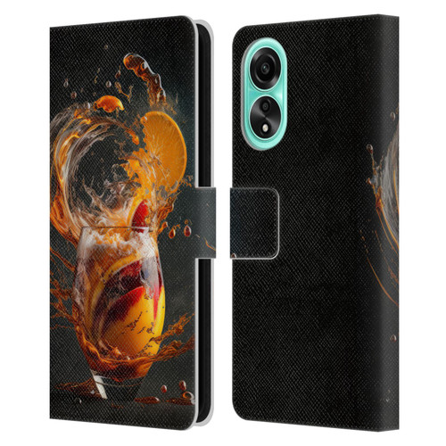 Spacescapes Cocktails Modern Twist, Hurricane Leather Book Wallet Case Cover For OPPO A78 5G