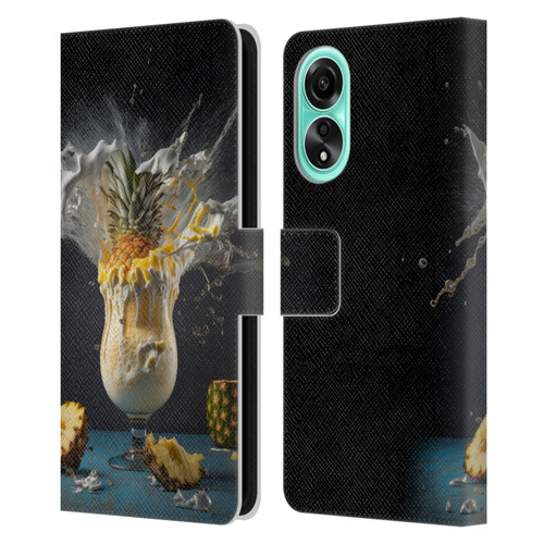 Spacescapes Cocktails Piña Colada Pop Leather Book Wallet Case Cover For OPPO A78 4G