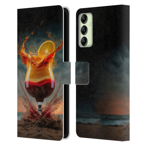 Spacescapes Cocktails Summer On The Beach Leather Book Wallet Case Cover For Samsung Galaxy A14 5G