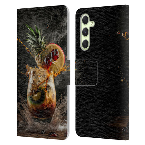 Spacescapes Cocktails Exploding Mai Tai Leather Book Wallet Case Cover For Samsung Galaxy A54 5G