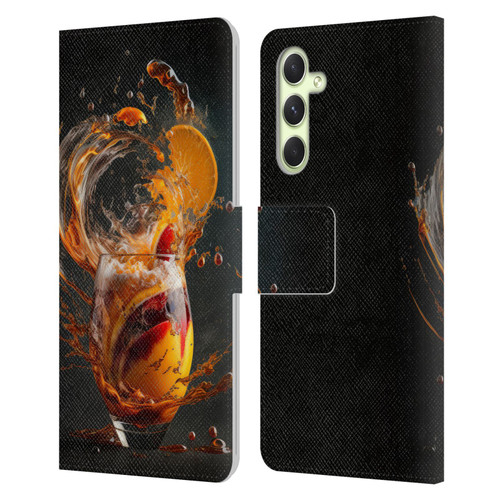 Spacescapes Cocktails Modern Twist, Hurricane Leather Book Wallet Case Cover For Samsung Galaxy A54 5G