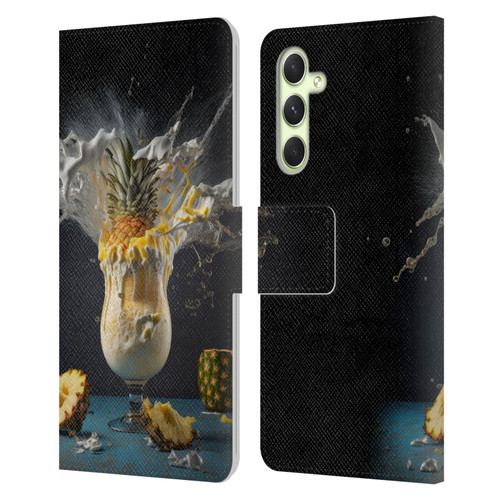 Spacescapes Cocktails Piña Colada Pop Leather Book Wallet Case Cover For Samsung Galaxy A54 5G