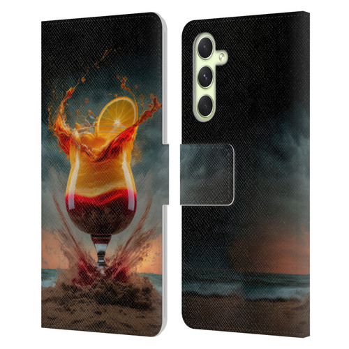 Spacescapes Cocktails Summer On The Beach Leather Book Wallet Case Cover For Samsung Galaxy A54 5G