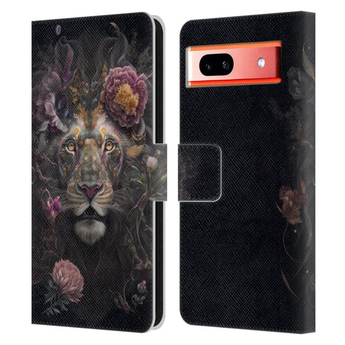 Spacescapes Floral Lions Pride Leather Book Wallet Case Cover For Google Pixel 7a